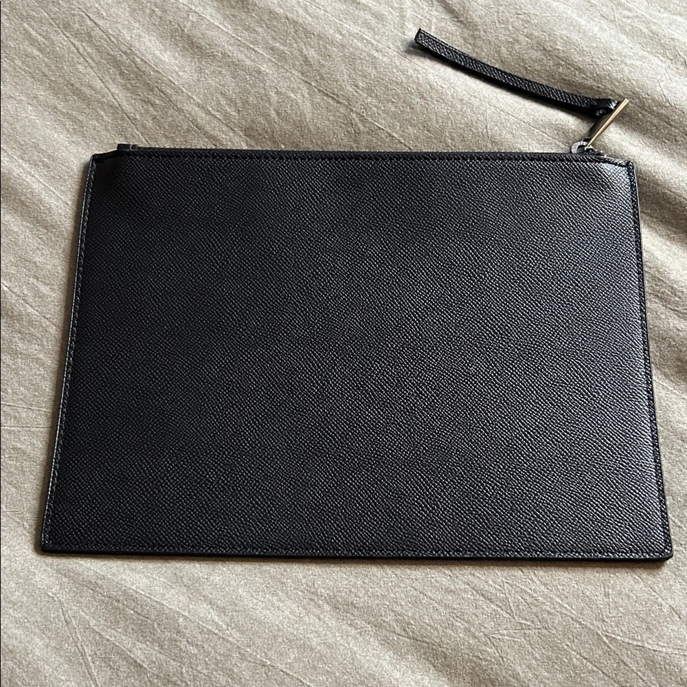 Jack Wills Black Saffiano Zip Wristlet Pouch